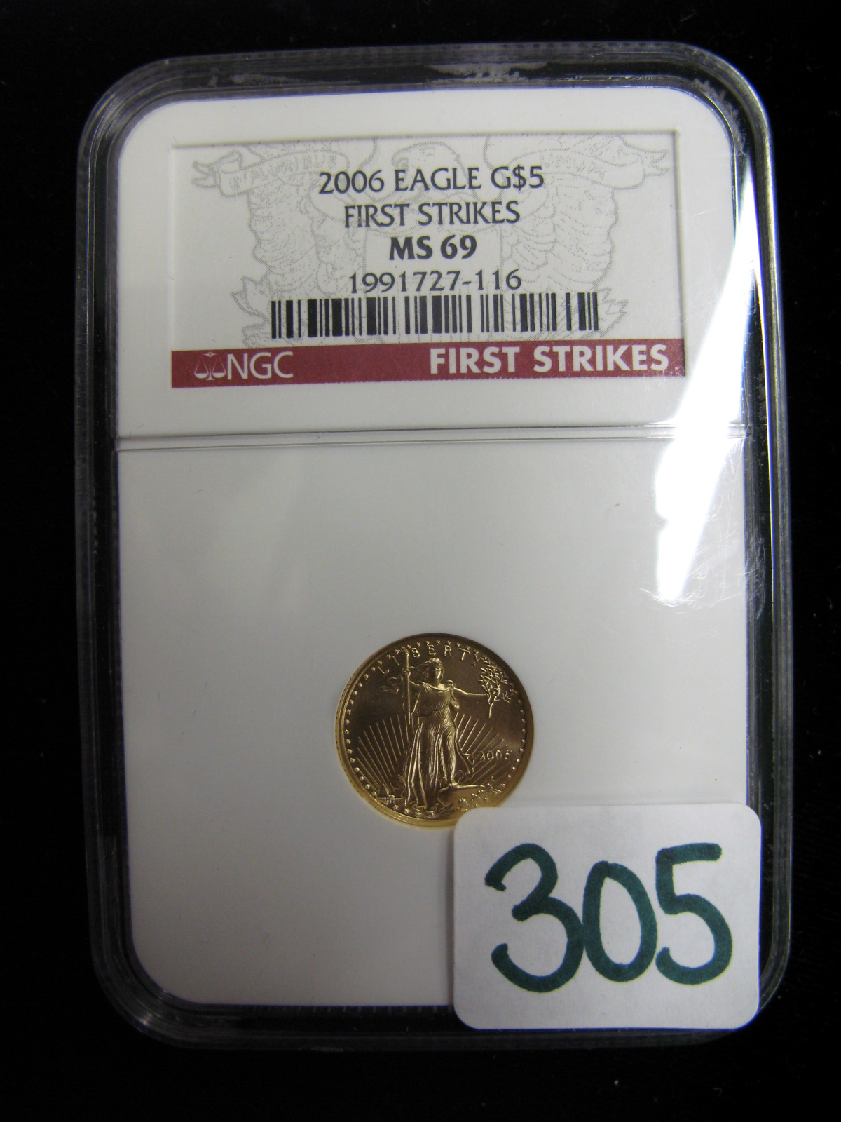 Appraisal: AMERICAN EAGLE GOLD BULLION COIN denomination oz fine gold NGC