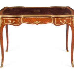 Appraisal: A Louis XV Style Gilt Bronze Mounted Kingwood Bureau Plat