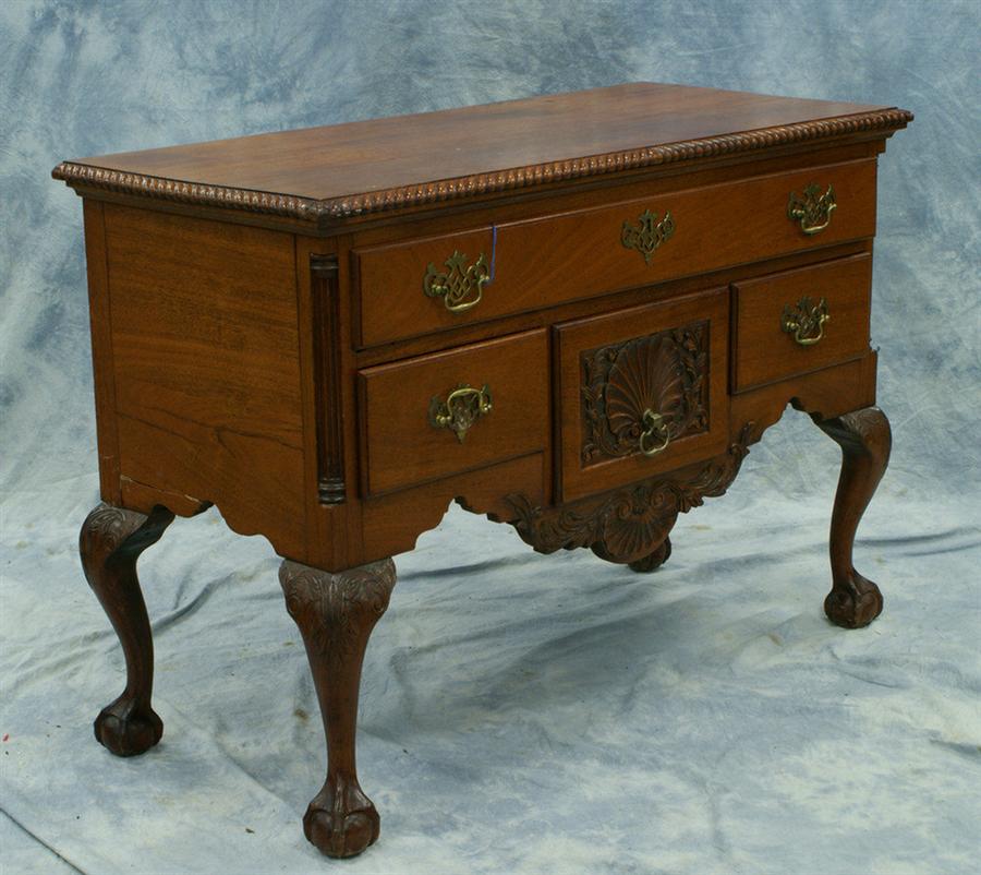 Appraisal: Carved mahogany Chippendale style Centennial server gadrooned edge C B