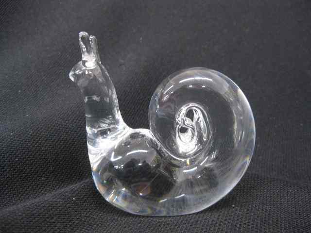 Appraisal: Steuben Crystal Figurine of a Snail '' signed excellent