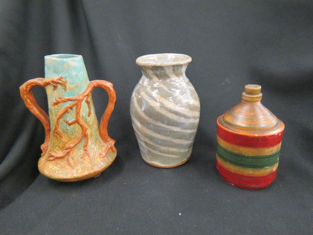 Appraisal: pcs of Pottery Craig swirl vase from Vale NC early