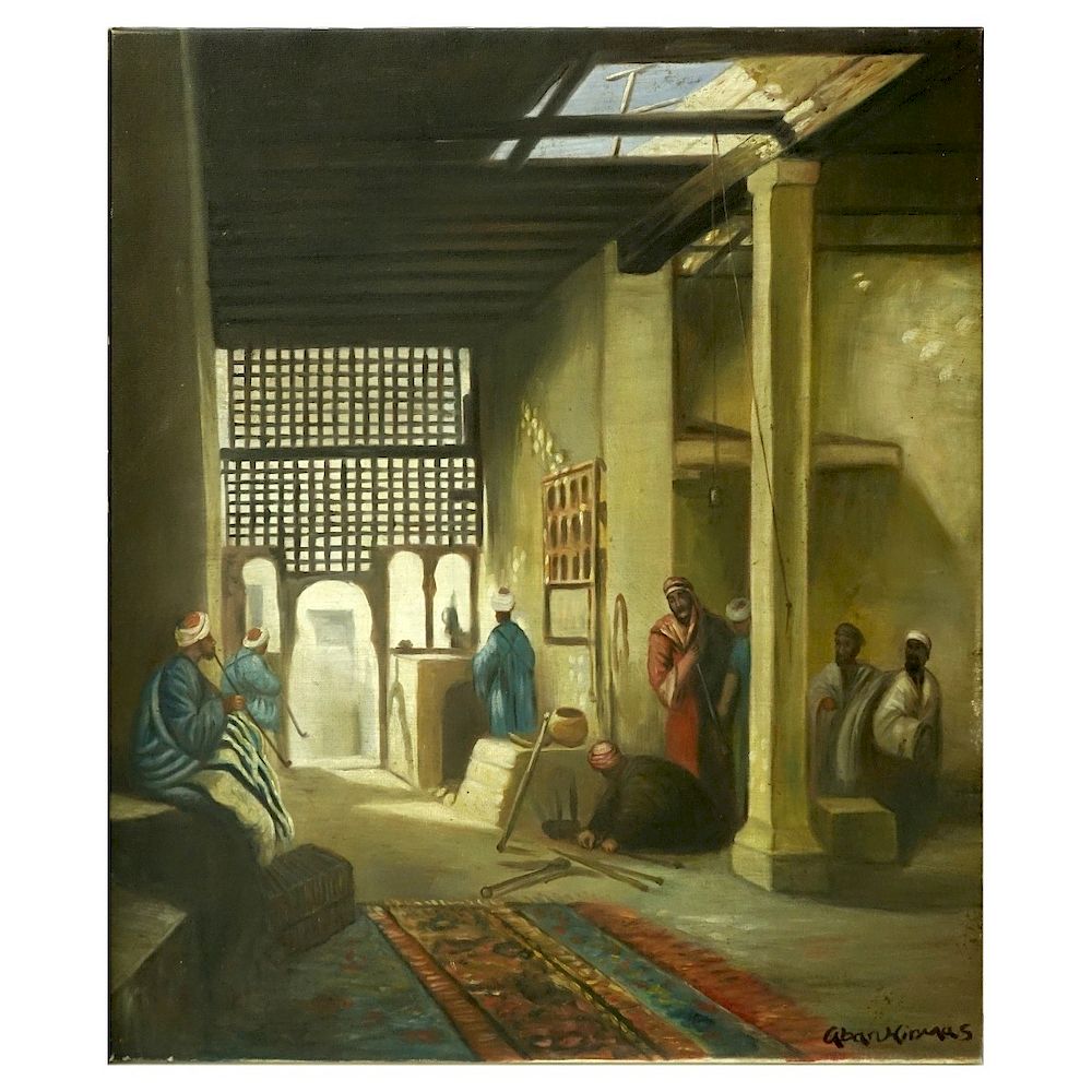 Appraisal: Modern Orientalist School Oil On Canvas Modern Orientalist School Oil