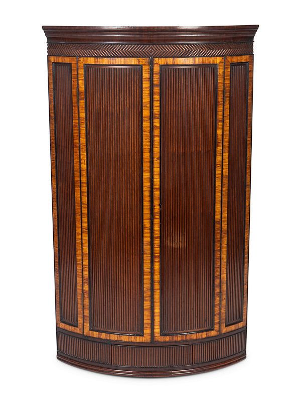 Appraisal: A George III Mahogany and Cross-banded Hanging Corner CabinetHeight x