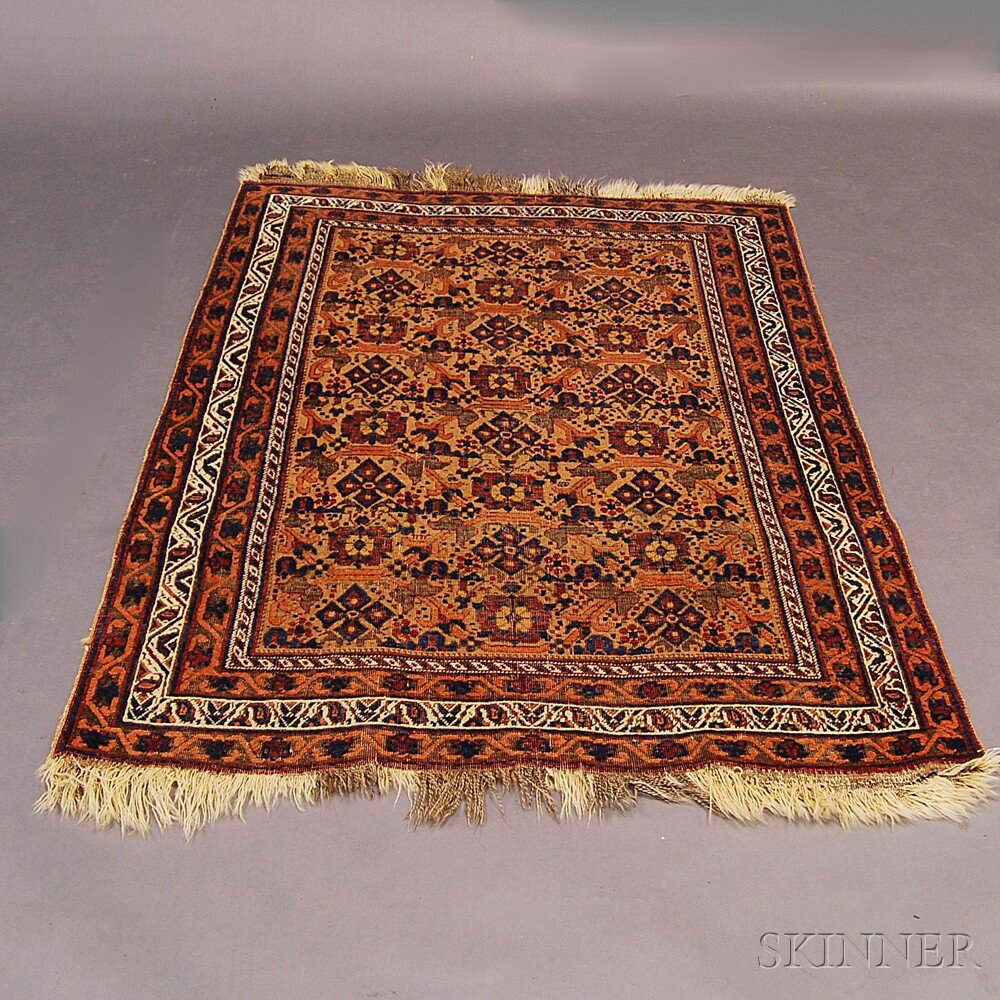 Appraisal: Afshar Rug South Persia late th century some fraying on