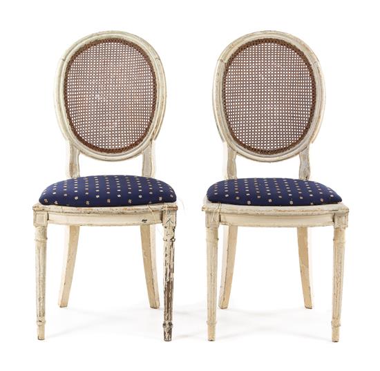 Appraisal: Sale Lot A Pair of Louis XVI Style Painted Side