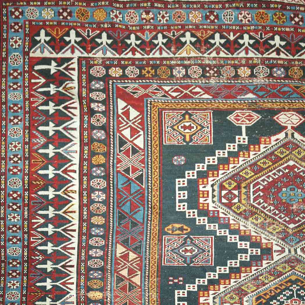 Appraisal: Shirvan Carpet East Caucasus early th century Eight stepped hexagonal