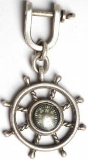 Appraisal: Tiffany Ship's Wheel Compass Silver Key Ring Rare discontinued pattern