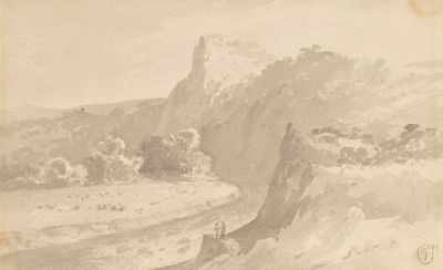 Appraisal: th Century British Wash Drawing After JMW Turner Hills and