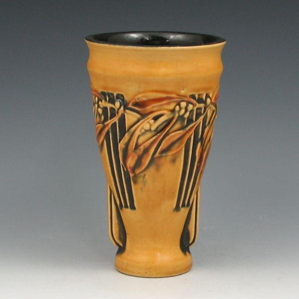 Appraisal: Roseville Laurel - vase in yellow Unmarked Repaired base foot