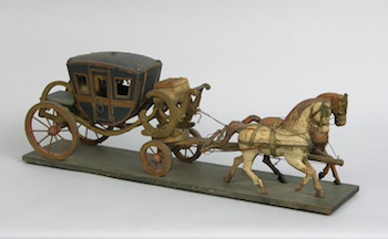 Appraisal: A German Made Miniature Horse Drawn Carriage ca Early th