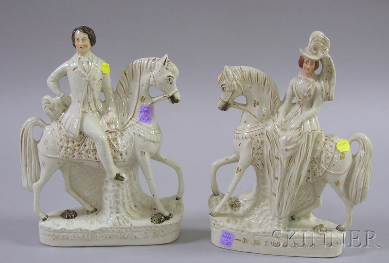 Appraisal: Ceramic Figures of the Prince and Princess of Wales on