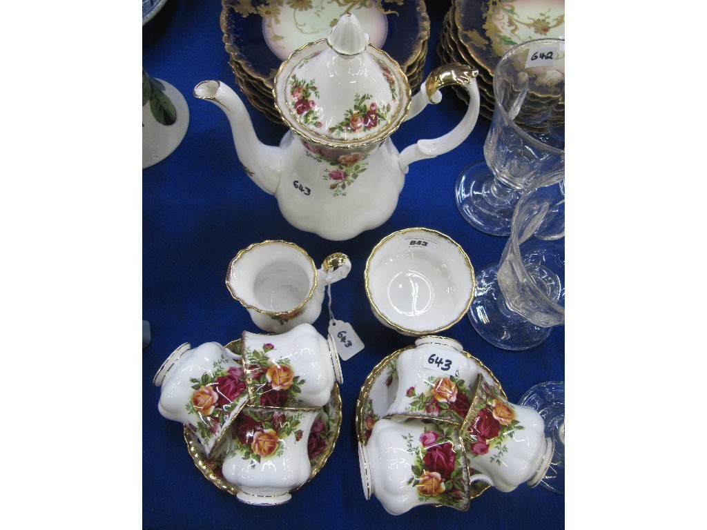 Appraisal: Royal Albert 'Old Country Roses' coffee set comprising coffee pot