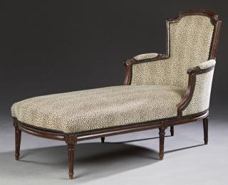 Appraisal: Louis XVI Style Carved Beech Chaise Lounge early th c