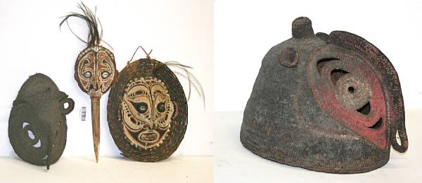 Appraisal: Four New Guinea items Including two yam masks an over-modeled