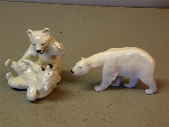 Appraisal: Royal Copenhagen polar bear and a figural group of two