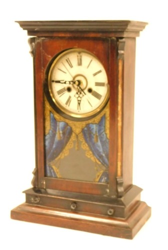 Appraisal: A late thC mahogany and ebonised cased mantel clock with