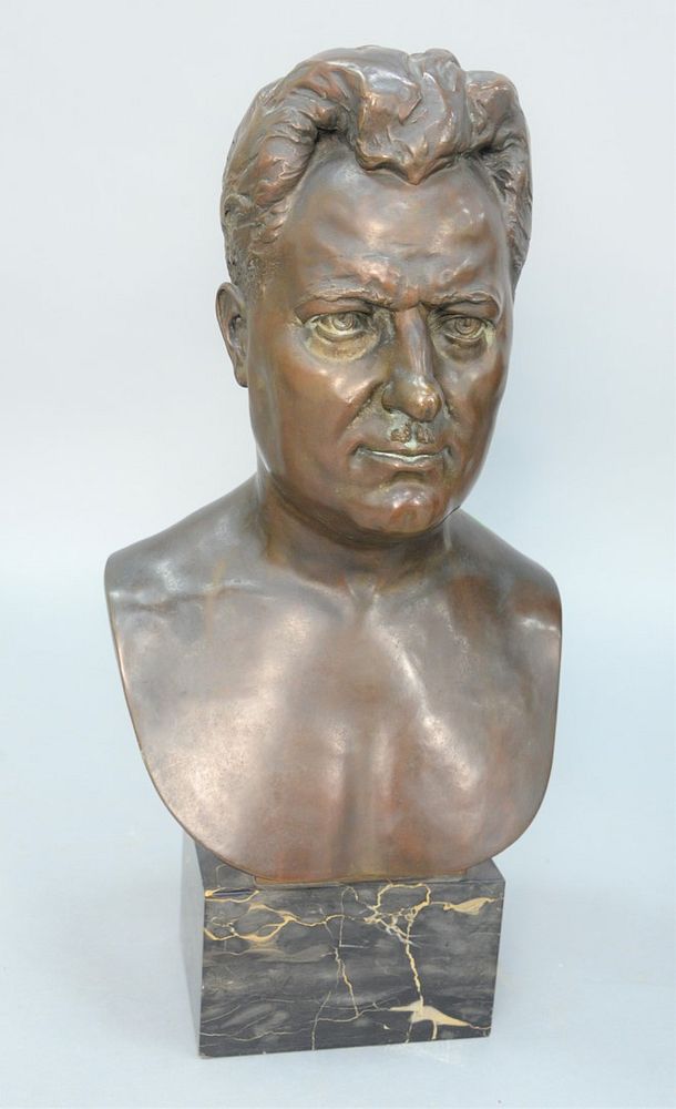 Appraisal: Mario Scoma Bronze bust of a man back signed illegibly