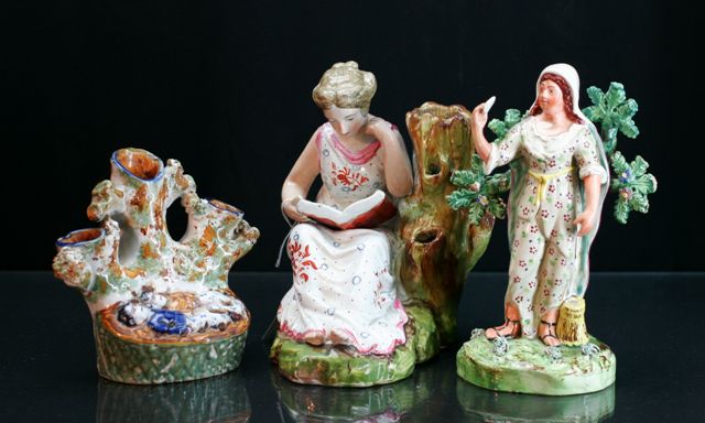 Appraisal: A Walton figure of a lady together with a Staffordshire