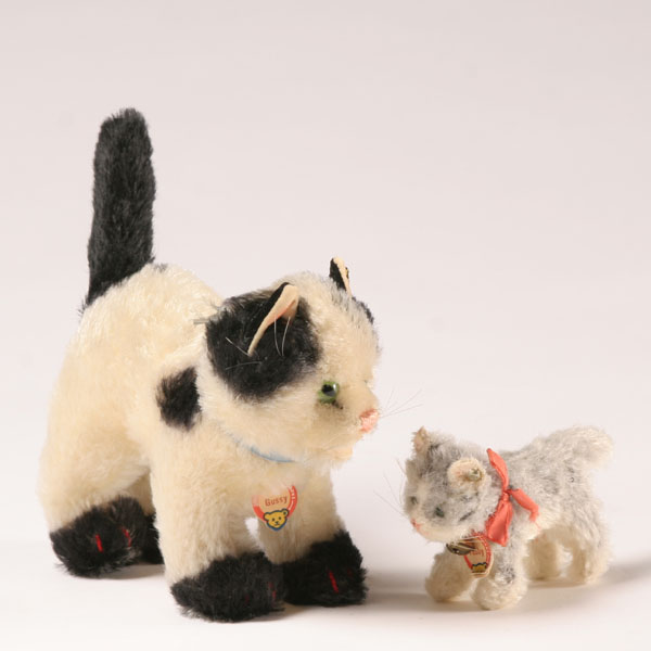 Appraisal: Two Steiff cats Gussy and Tabby both with ear buttons