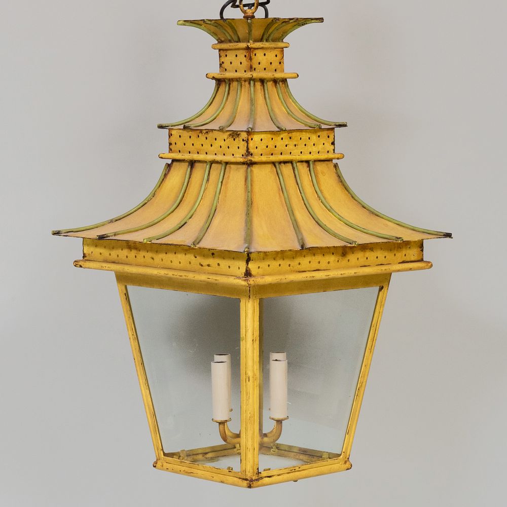 Appraisal: T le Peinte Four-Light Pagoda Lantern x x in Condition