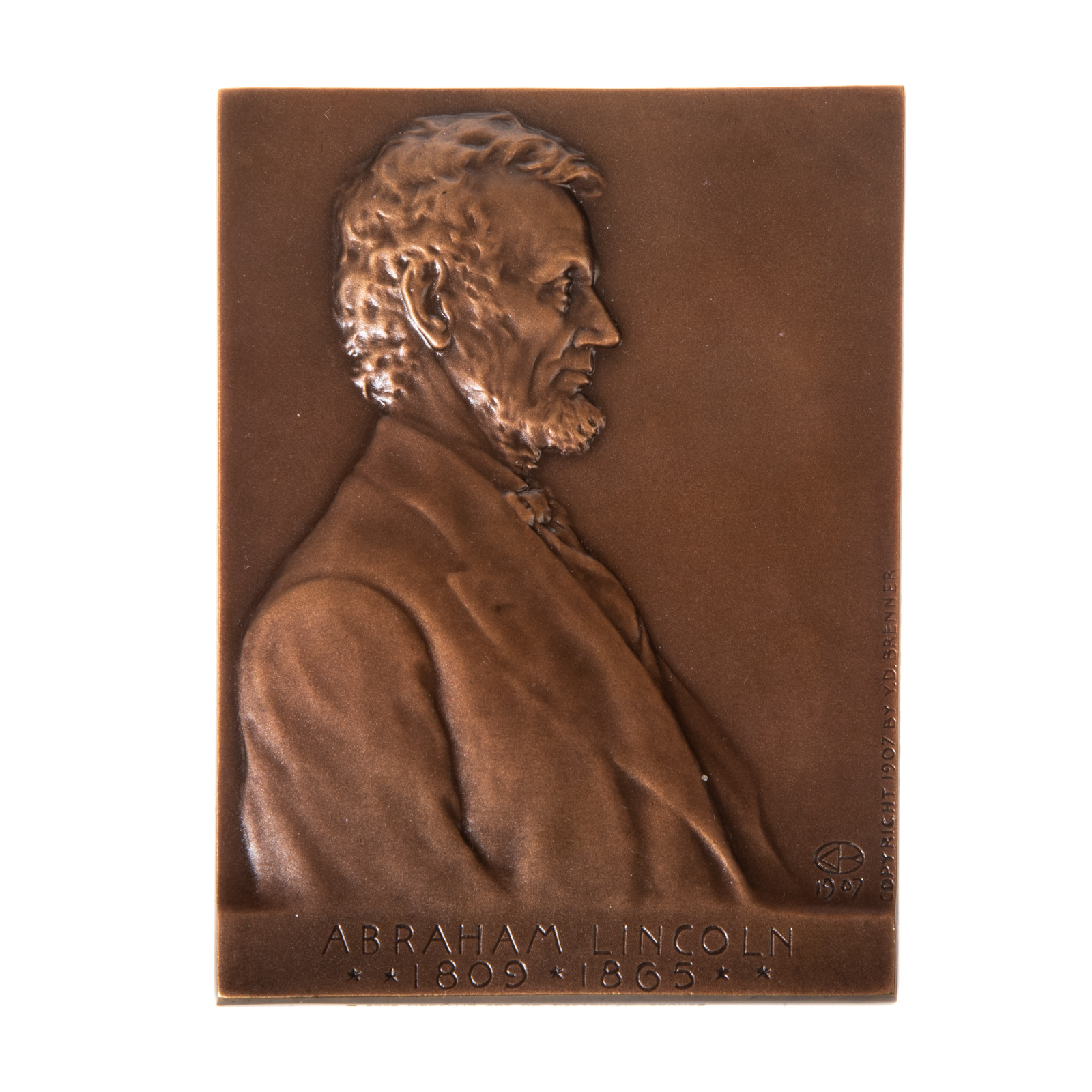 Appraisal: MODERN UPDATE OF LINCOLN PLAQUE Medallic Art Company working with