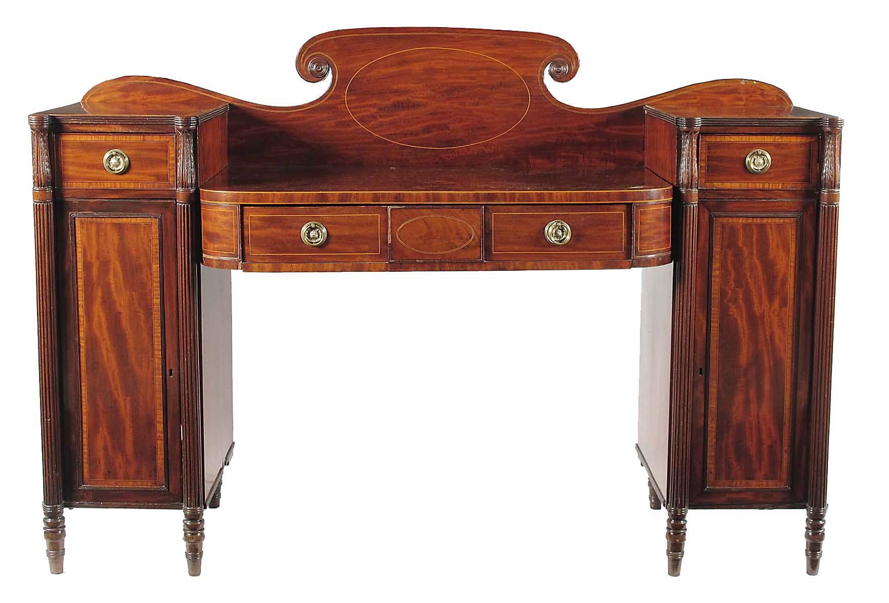 Appraisal: A mahogany twin pedestal sideboard