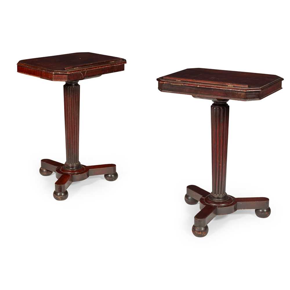 Appraisal: PAIR OF REGENCY MAHOGANY READING TABLES EARLY TH CENTURY with