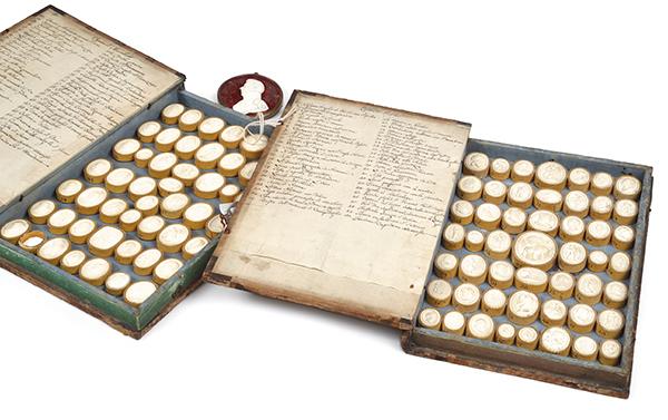 Appraisal: TWO CASED COLLECTIONS OF GRAND TOUR PLASTER INTAGLIOS one case