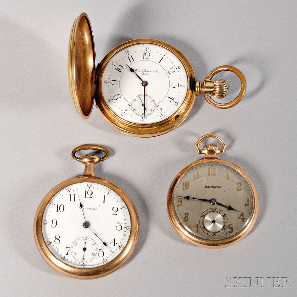 Appraisal: Three American Pocket Watches a Alvah Skinner Son with double