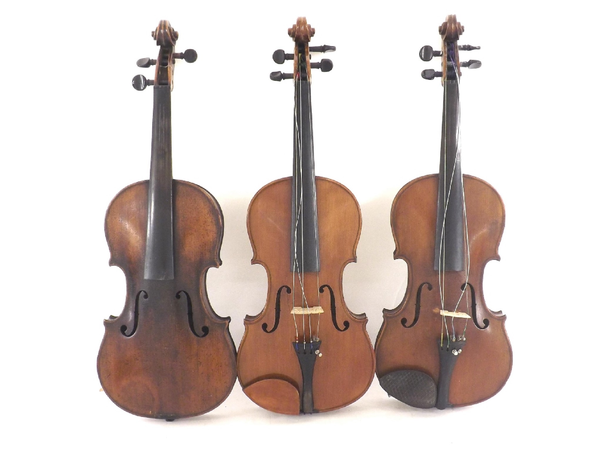 Appraisal: Three full size violins one labelled Berini Violin anno together