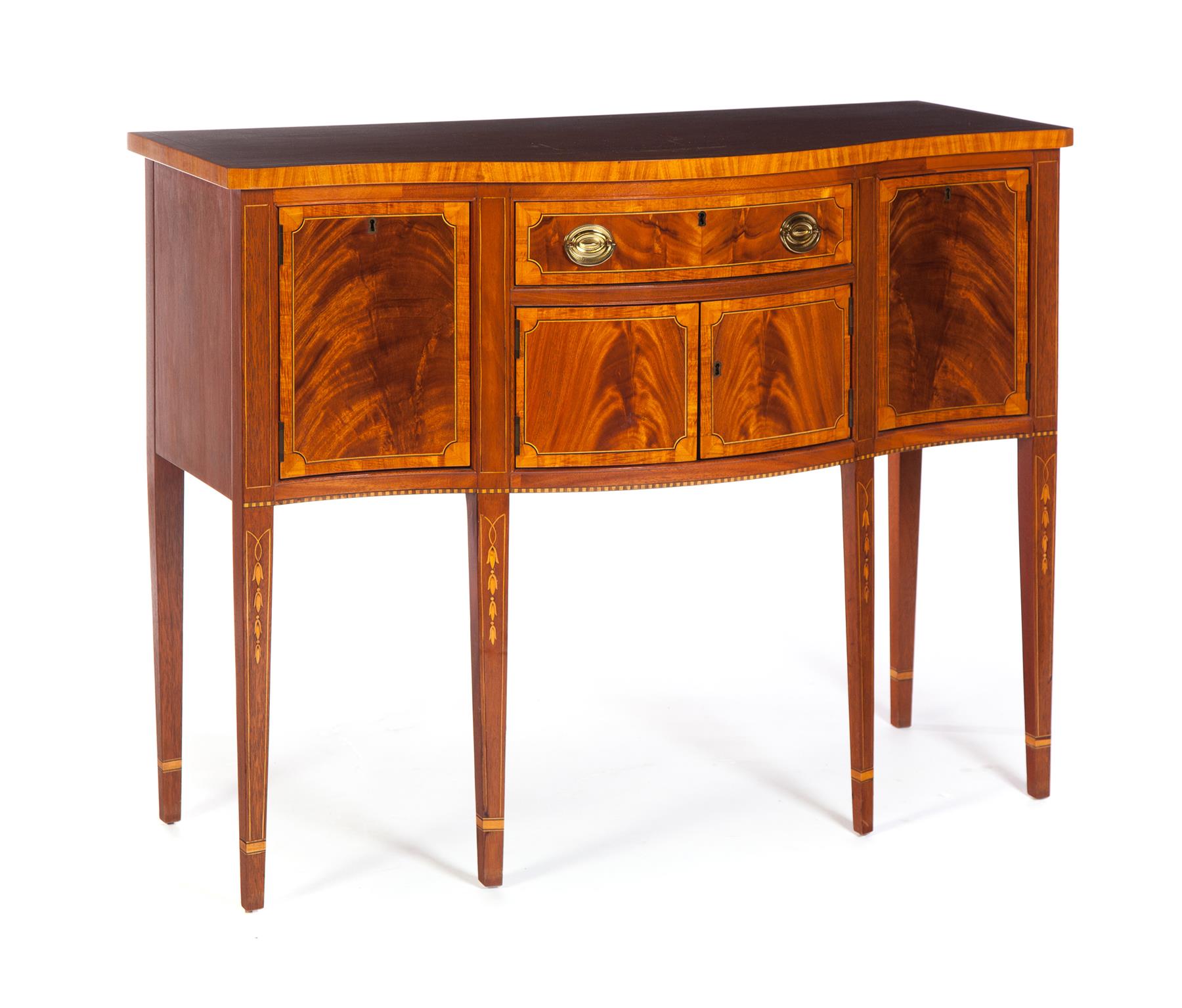 Appraisal: HEPPLEWHITE-STYLE INLAID SIDEBOARD BY COUNCILL CRAFTSMAN Michigan nd half- th