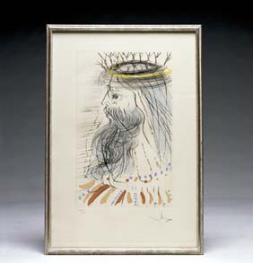 Appraisal: SIGNED SOLOMON ETCHING BY DALI Colored etching on paper entitled