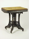 Appraisal: LAMP TABLE - Aesthetic period Victorian lamp table black lacquered