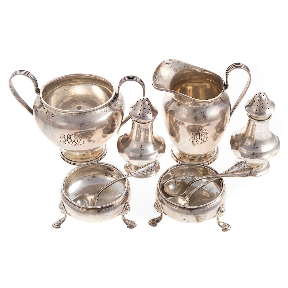 Appraisal: Pair George II Silver Armorial Salt Cellars London with Clan