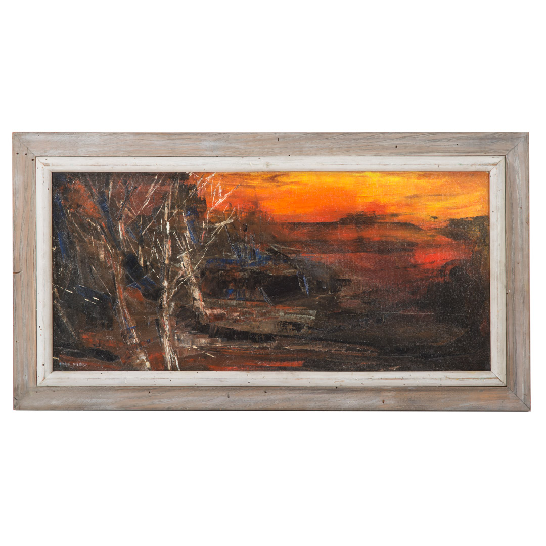 Appraisal: Gladys Hack Goldstein Sunset oil on canvas American - Signed