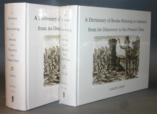 Appraisal: Reference Joseph Sabin A Dictionary Of Books Relating To America