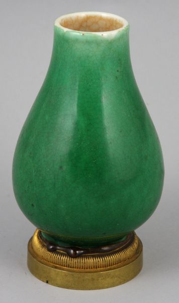 Appraisal: th- th Century Chinese porcelain vase on bronze base x