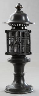 Appraisal: Oriental Patinated Bronze Lamp early th c wit Oriental Patinated