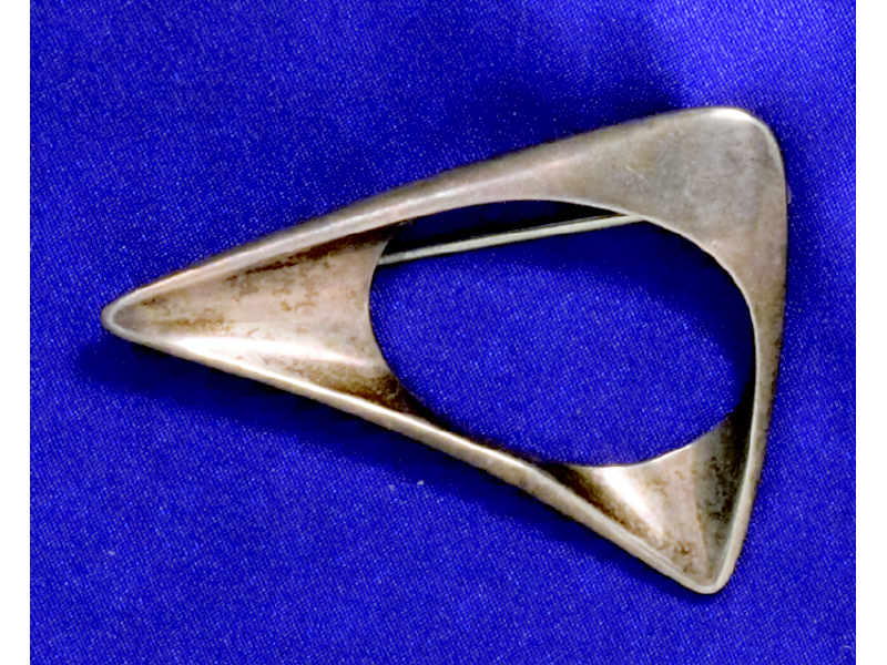 Appraisal: GEORG JENSEN BROOCH Polished sterling geometric open design brooch Estimate