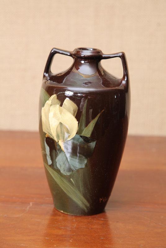 Appraisal: WELLER VASE Double handled vase with well executed blue and