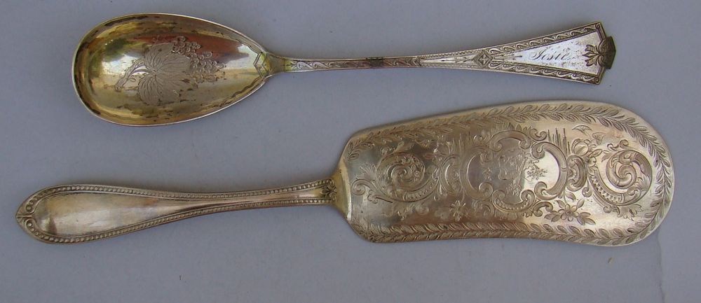 Appraisal: CASED AMERICAN SILVER FISH SLICE th CenturyBy Samuel T Crosby