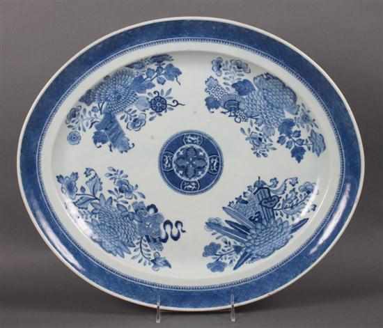 Appraisal: Chinese Export porcelain Blue Fitzhugh meat platter circa x in