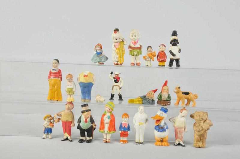 Appraisal: Lot of Bisque Doll Character Figures Includes Donald Duck Harold