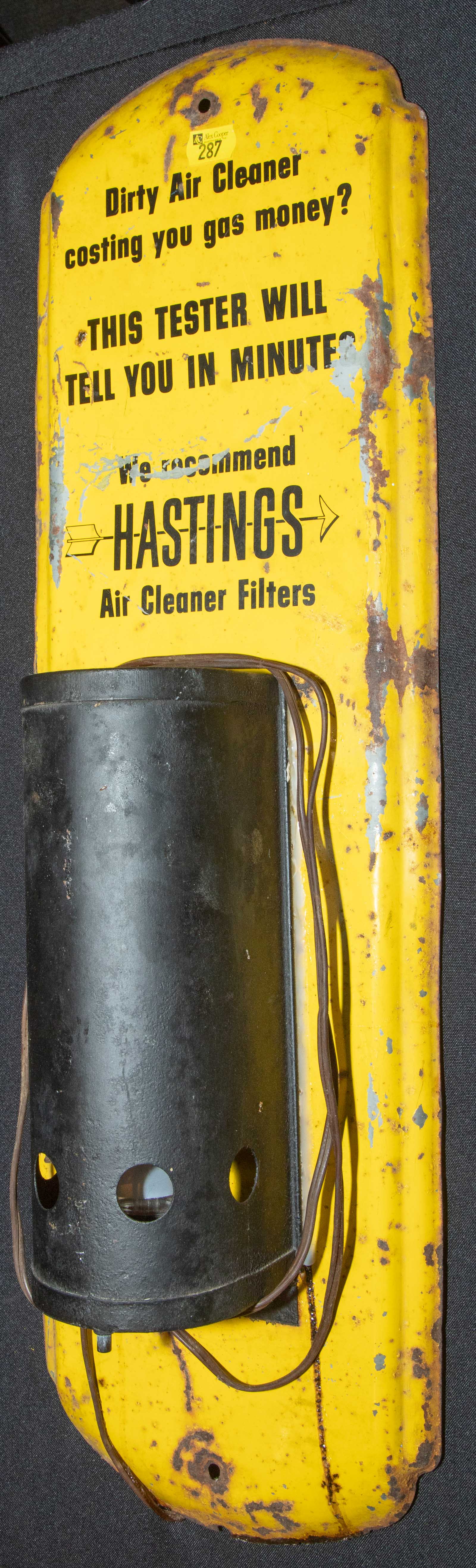 Appraisal: HASTINGS AIR CLEANER FILTER TESTER Electrical wall hanging