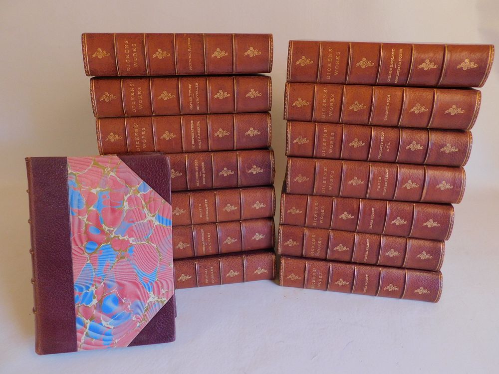 Appraisal: VOLS DICKENS WORKS - LEATHER BOUND Set volumes of leather-bound