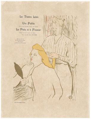 Appraisal: Henri de Toulouse-Lautrec lithograph French - Le Coiffeur-Programme du The