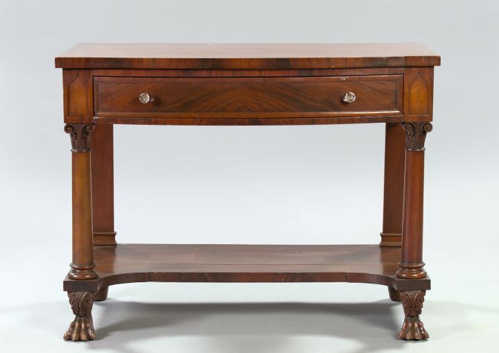 Appraisal: American Late Classical Revival Mahogany Server Pier Table ca the