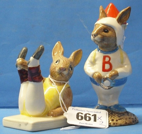 Appraisal: Royal Doulton Bunnykins Figures Rocket Man DB And Aerobic DB