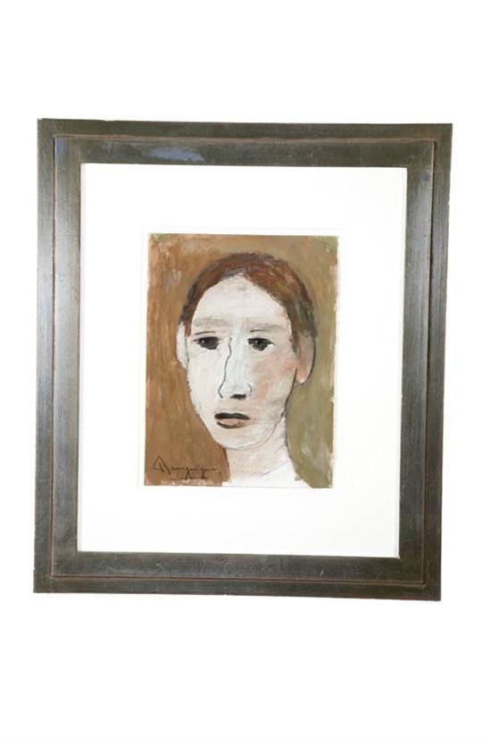 Appraisal: HEAD BY PAUL-HENRI BOURGUIGNON BELGIUM OHIO - Gouache on paper