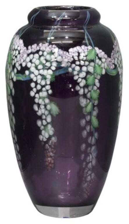 Appraisal: Art glass paperweight vase Daniel Salazar American b for Lundberg